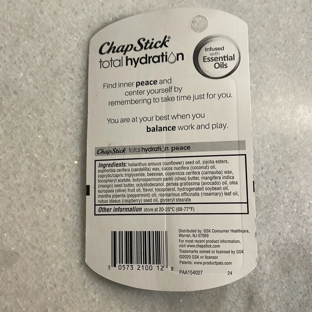 Chapstick total hydration chapstick essential oil rosemary peppermint lip makeup